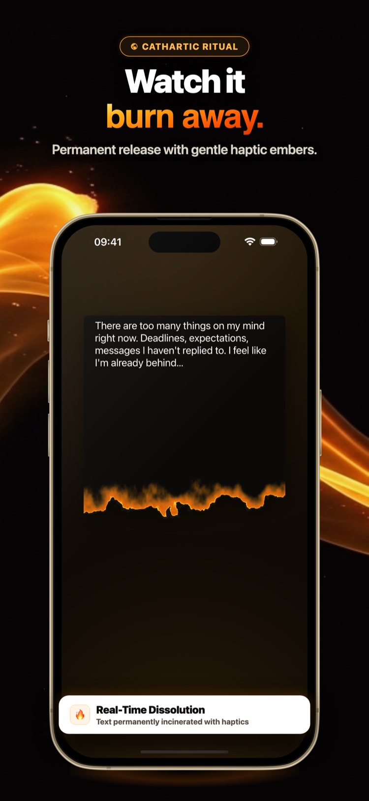 Thought Ease App - Watch it burn away